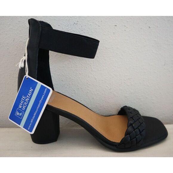 White Mountain W33077-001 Women Sz 11M Black PU Leather Backer Dress Sandals - Picture 5 of 9